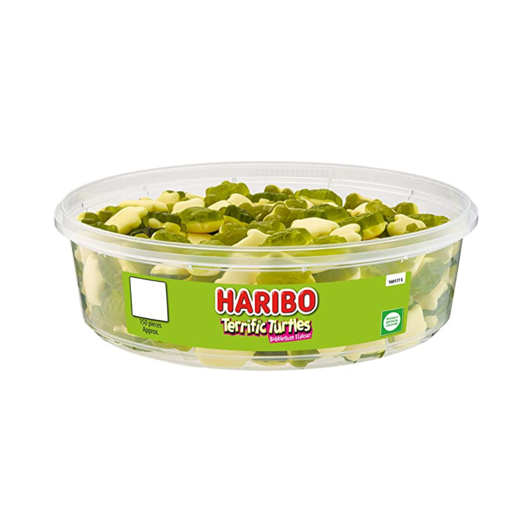 Haribo Terrific Turtles - Fruity Gummy and Foam Sweets Tub