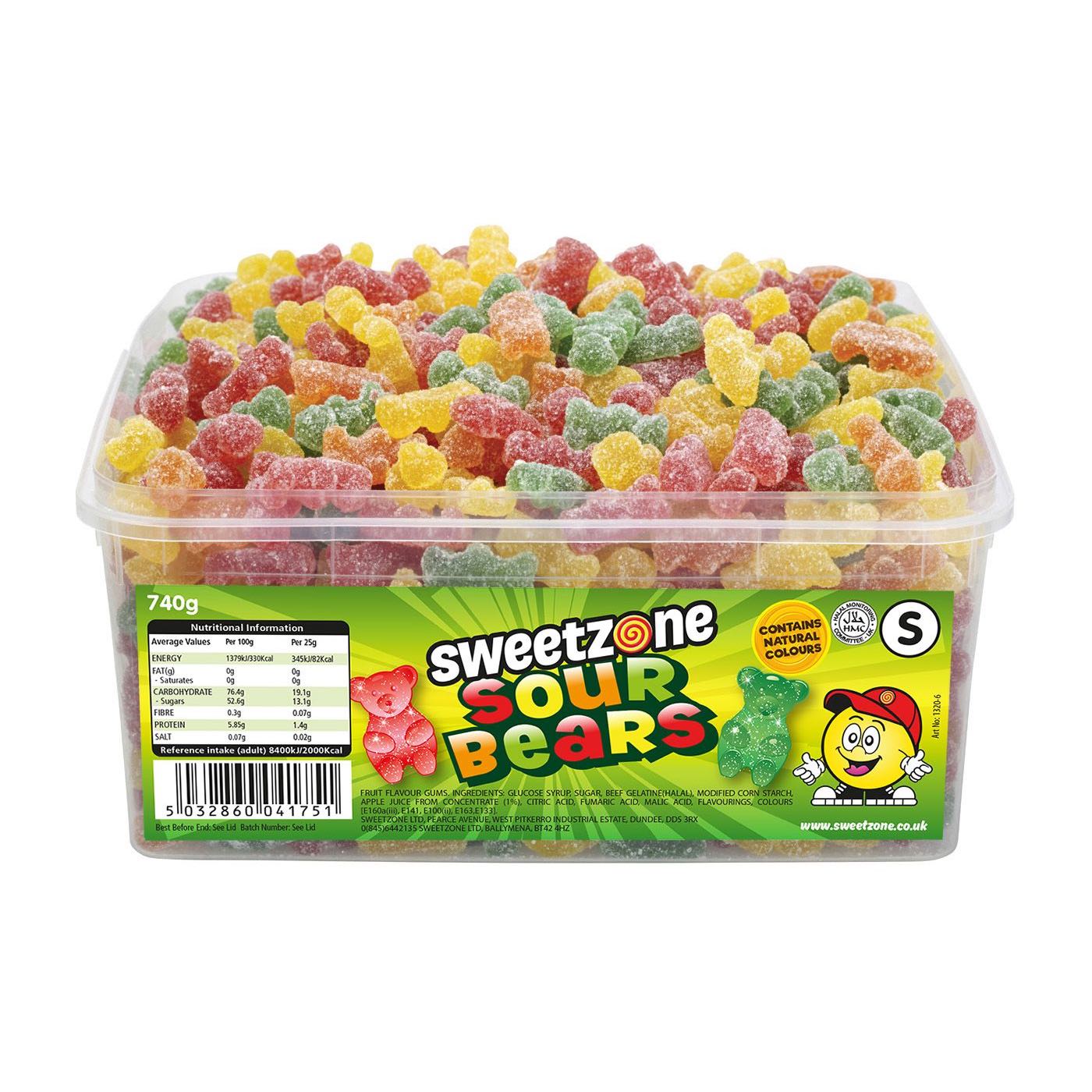 Sweetzone Sour Bears Tub 740g