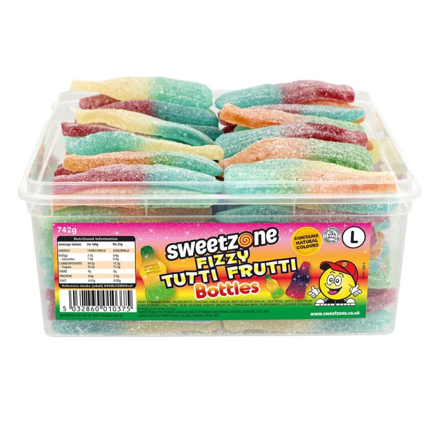 Sweetzone Giant Fizzy Tutti Frutti Bottles 740g