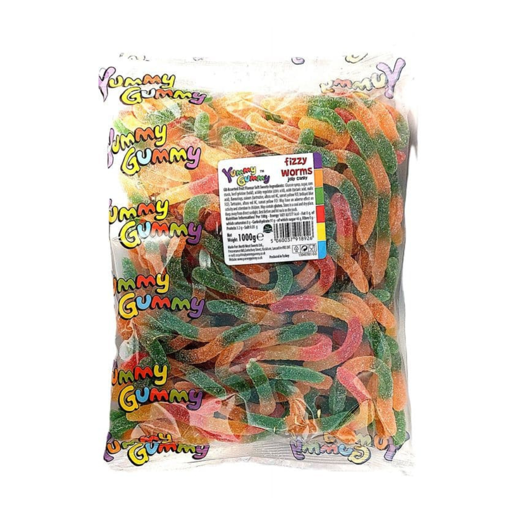 Yummy Gummy Fizzy Worms 1kg