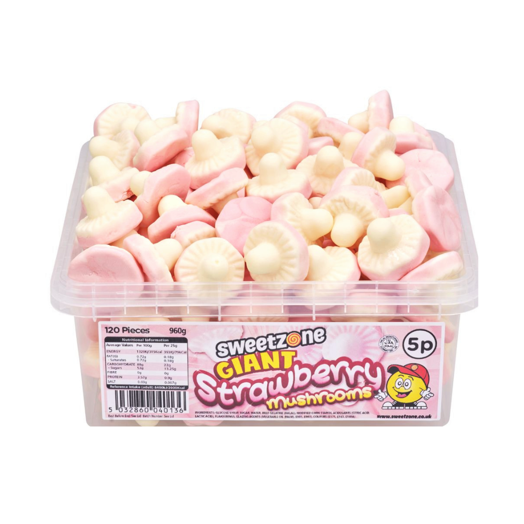 Sweetzone Giant Strawberry Mushrooms Tub 120x5p Candycrave