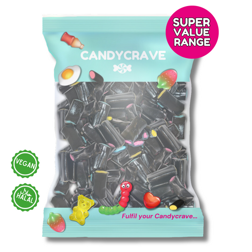 Candycrave Super Value Liquorice Cream Rock 1Kg