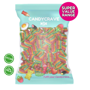 Candycrave Super Value Fizzy Rainbow Belts 1Kg