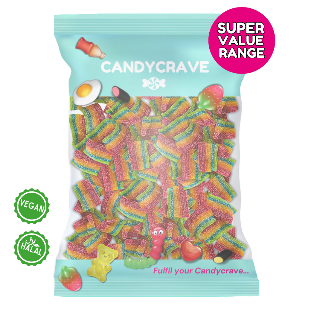 Candycrave Super Value Fizzy Rainbow Belts 1Kg Candycrave Super Value Fizzy Rainbow Belts 1Kg