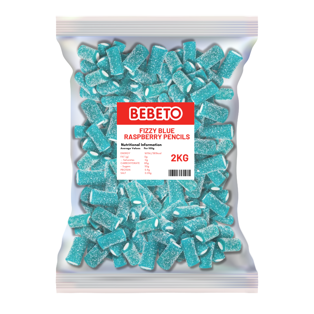 Bebeto Fizzy Blue Raspberry Pencils 2Kg – Candycrave