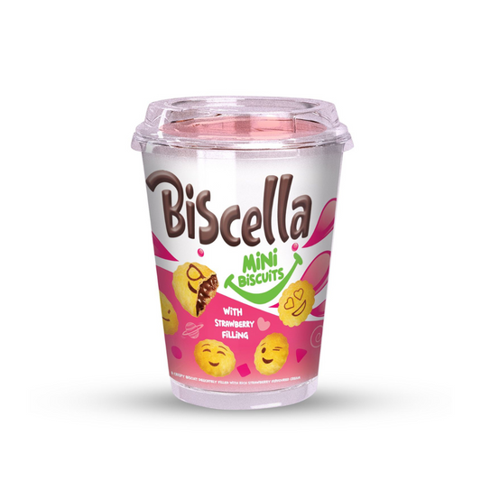 Biscella Strawberry Filled Mini Biscuit 12x125g