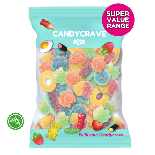 Candycrave Fizzy Mix – Fruity, Chewy, Halal Sweets in Fizzy Coating