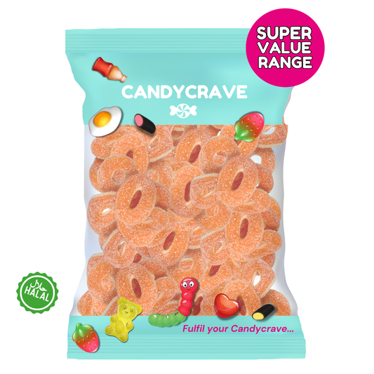 Candycrave Super Value Sour Peach Ring 1kg