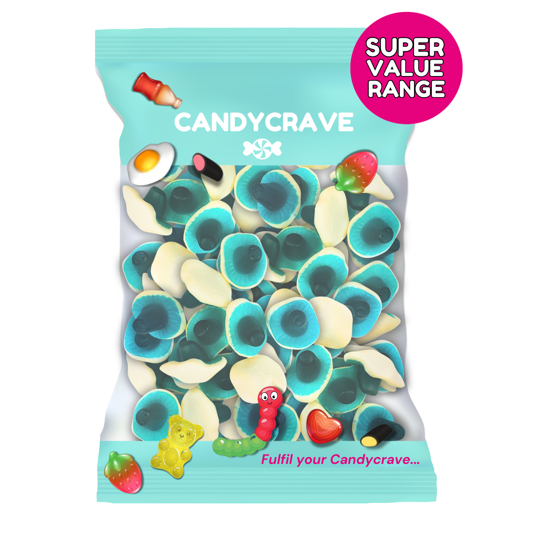 Candycrave Super Value Blue Raspberry Mushrooms 1kg