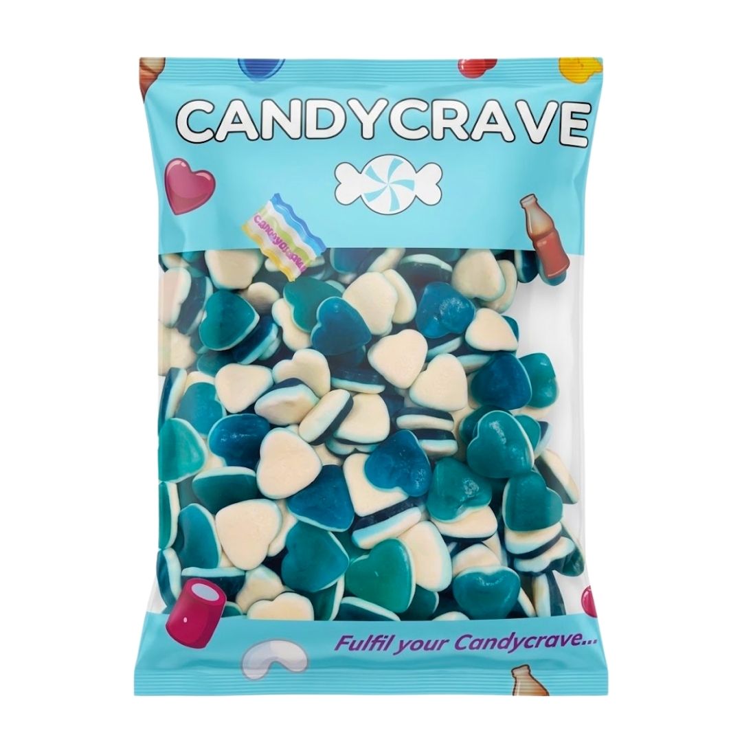 Candycrave Super Value Blue Raspberry Hearts 1kg