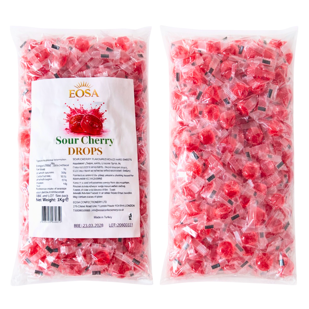 Hard Candy Sour Cherry Drops 1kg