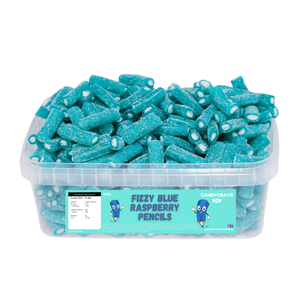 Candycrave Fizzy Blue Raspberry Pencils Tub 600g