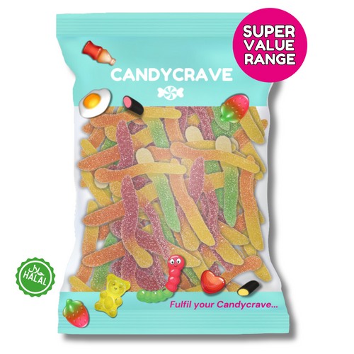 Candycrave Super Value Fizzy Worms 1Kg
