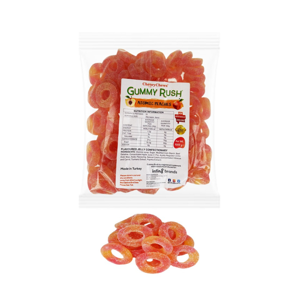 Gummy Rush Atomic Peach Halal Sweets