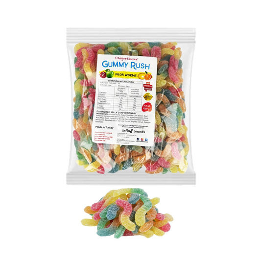 Gummy Rush Sour Neon Worms 1kg