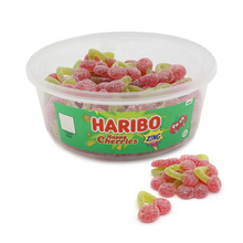 Load image into Gallery viewer, Haribo Tub Sour Cherrys Zing 690g