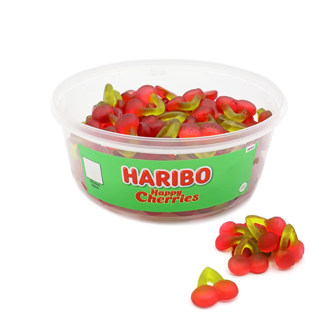Haribo Tub Happy Cherry – Fruity Gummy Sweets in a Sweet Tub