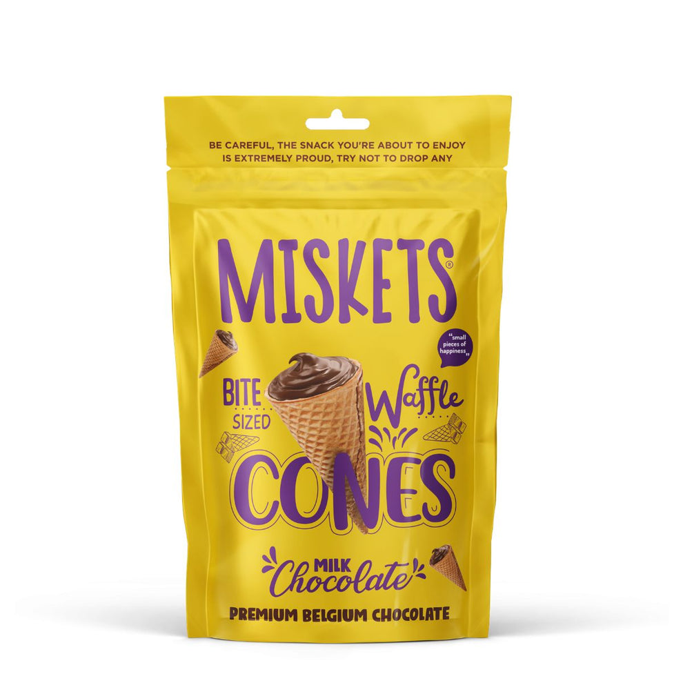 Miskets Mini Waffle Cones filled with Belgian milk chocolate