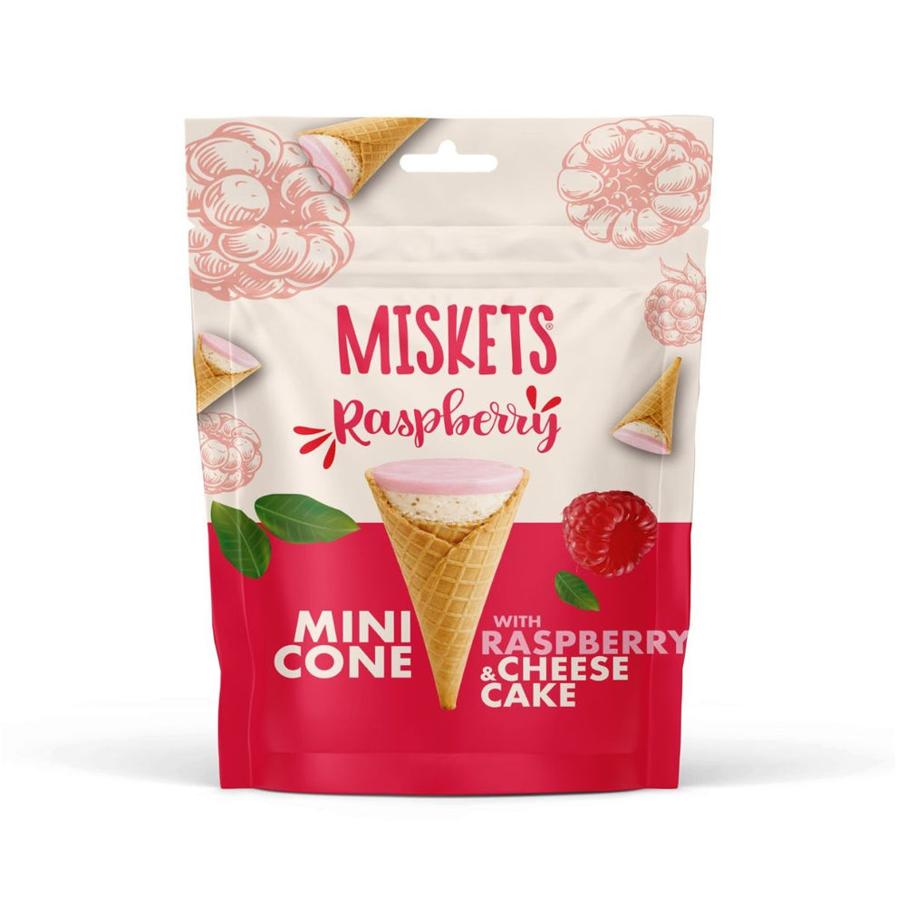 Miskets Raspberry and Cheesecake Mini Waffle Cones