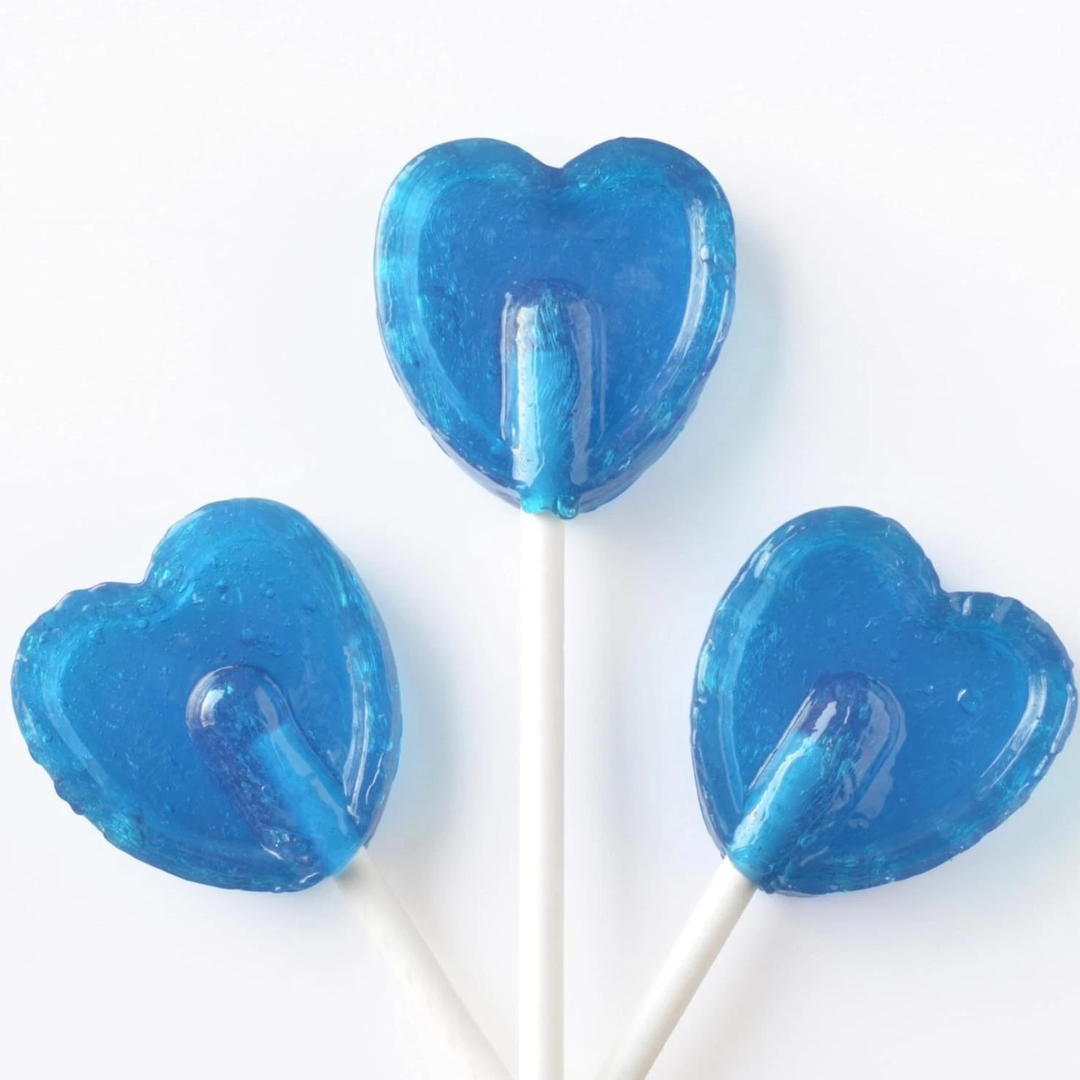 Large Blue Raspberry Lollipop Blue Raspberry Heart Lollipops 1kg – Candycrave
