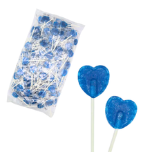 Load image into Gallery viewer, Blue Raspberry Heart Lollipops 1kg
