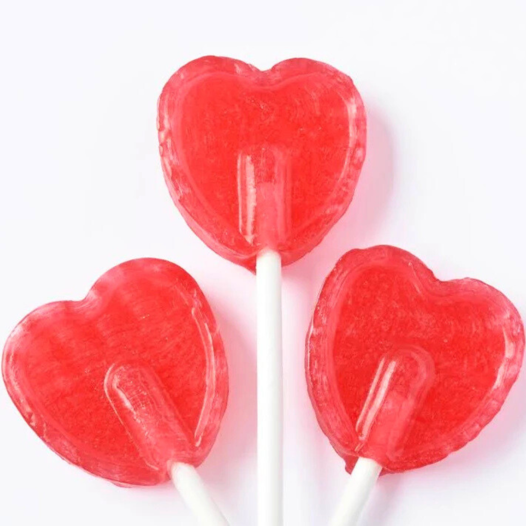 Cherry Heart Lollipops 1kg