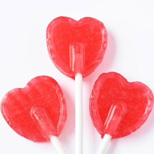 Cherry Heart Lollipops 1kg