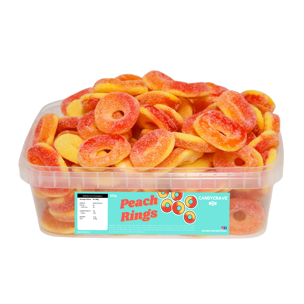 Candycrave Peach Rings Tub 600g