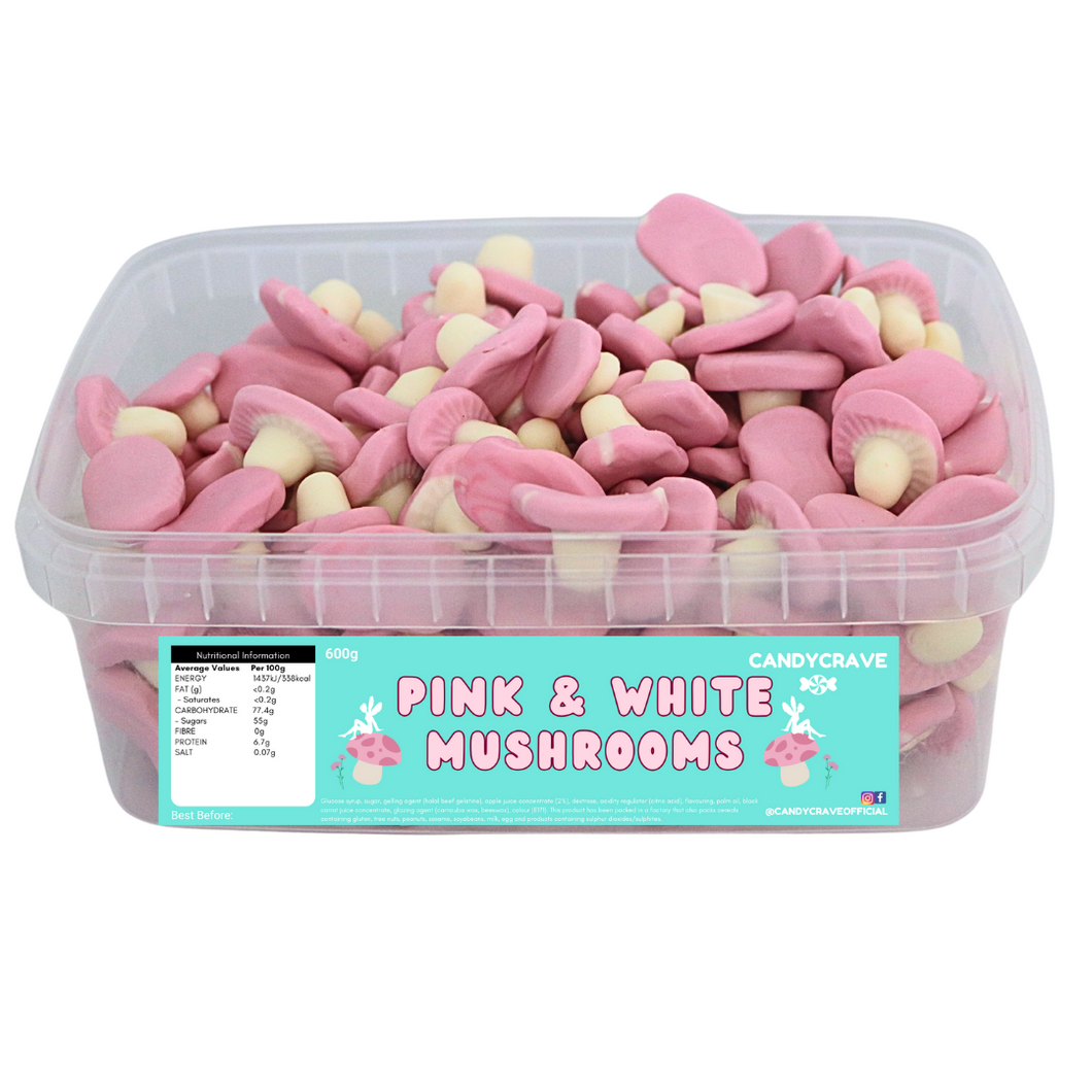 Candycrave Pink & White Mushrooms Tub 600g