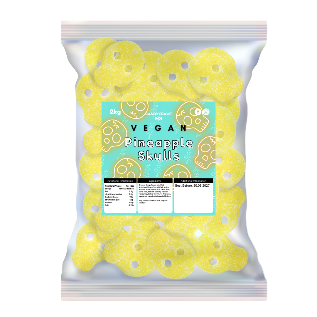 Candycrave Vegan Fizzy Pineapple Skulls 2kg