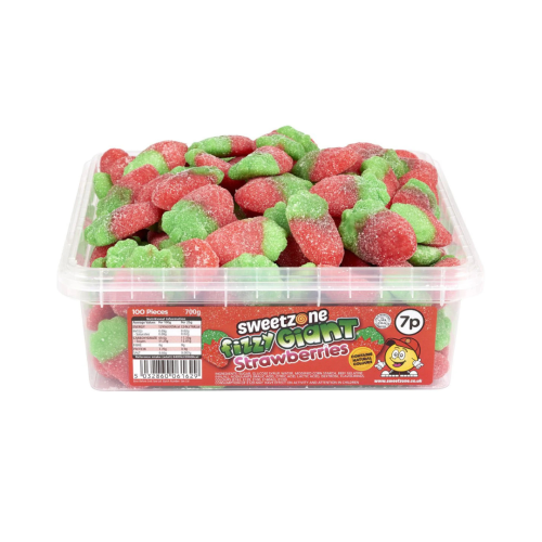Sweetzone Fizzy Giant Strawberries Tub 741g