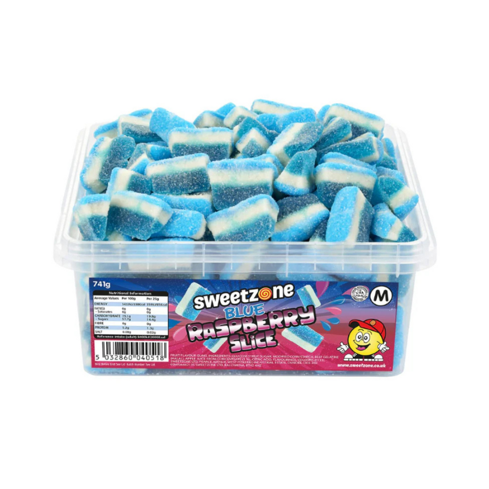 Sweetzone Blue Raspberry Pencils Halal Sweets tub