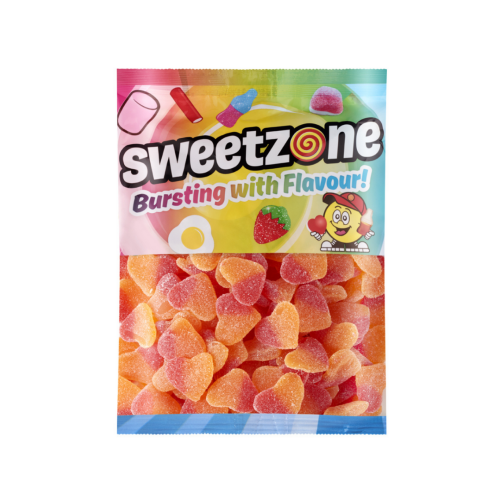 Sweetzone Fizzy Peach Hearts Halal Sweets 1kg