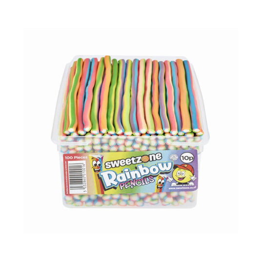 Sweetzone Halal Rainbow Pencils Tub 100X10P