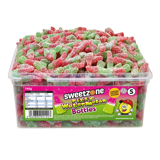 Sweetzone Fizzy Watermelon Bottles Tub 740g