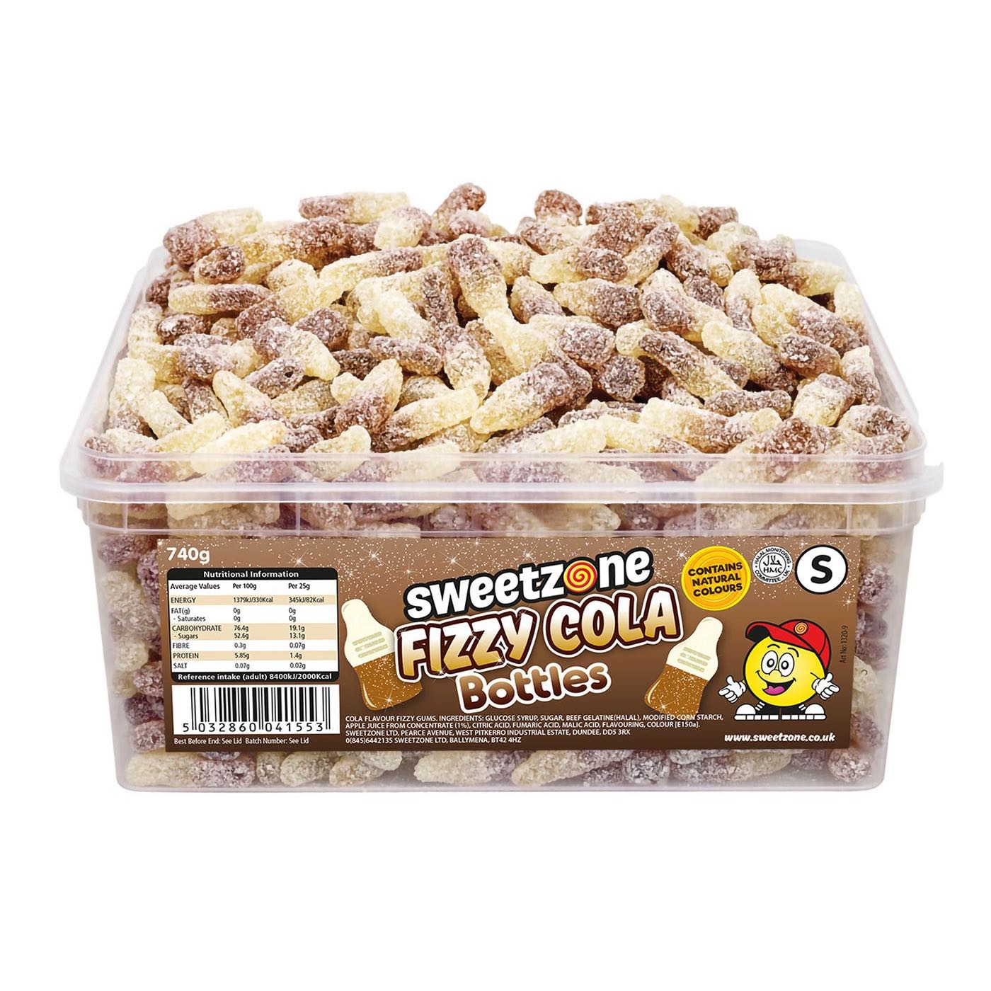 Sweetzone Fizzy Cola Bottles Tub 740g