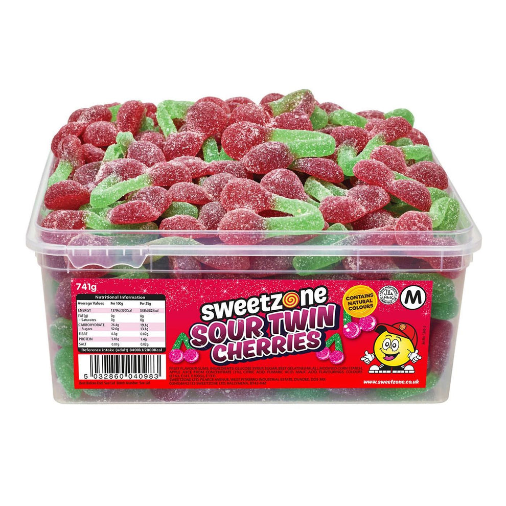 Sweetzone Sour Cherries Halal Sweets tub