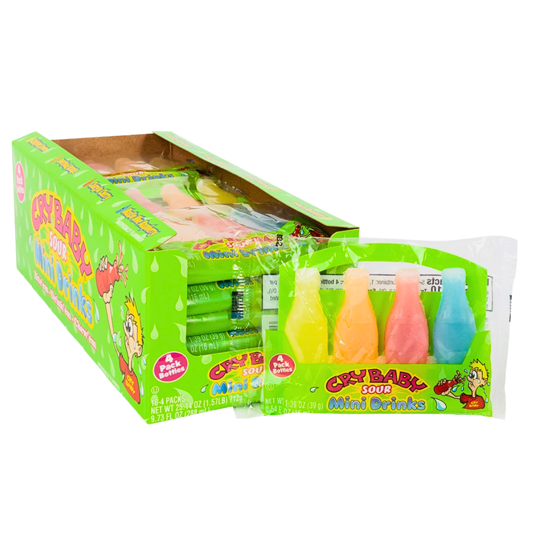 Cry Baby Sour Mini Drink Wax Bottles 18x4 Pack