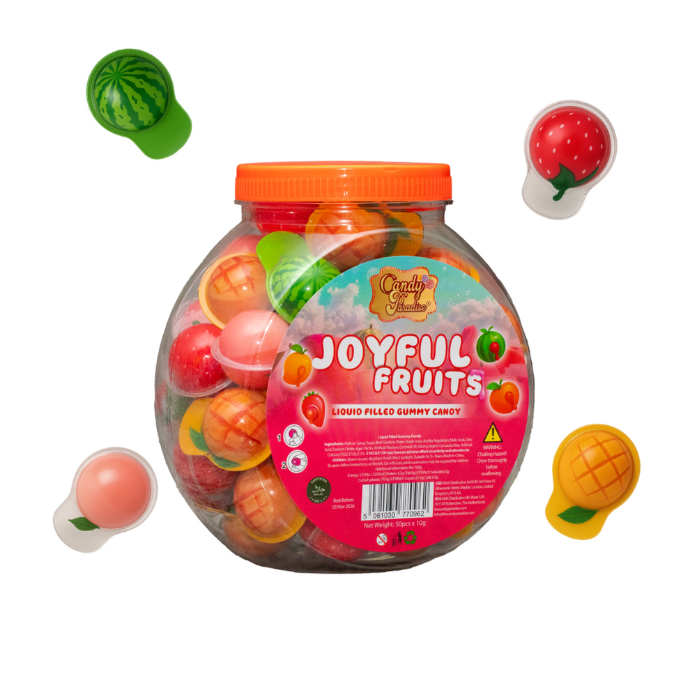Candy Paradise Joyful Fruits Halal Gummy Jar
