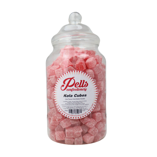Pells Kola Cubes Traditional Sweet Jar – Classic Cola-Flavoured Hard Boiled Sweets in a Retro Jar