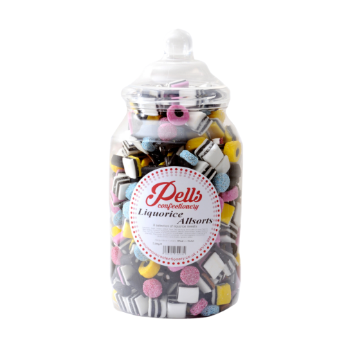 Pells Liquorice Allsorts Traditional Sweet Jar – Classic Assorted Liquorice Sweets in a Retro Jar