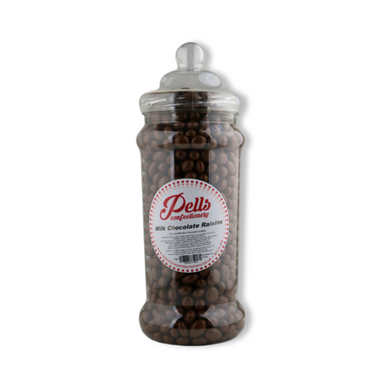 Pells Milk Chocolate Raisins Sweet Jar – Delicious Milk Chocolate Covered Raisins in a Traditional Sweet Jar