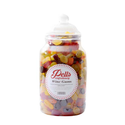 Pells Wine Gums Sweet Jar – Classic Fruity Wine Gums in a Retro Sweet Jar