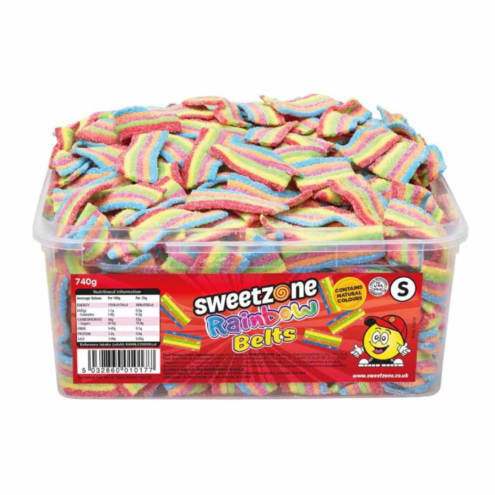 Sweetzone Rainbow Belts Halal Sweets tub