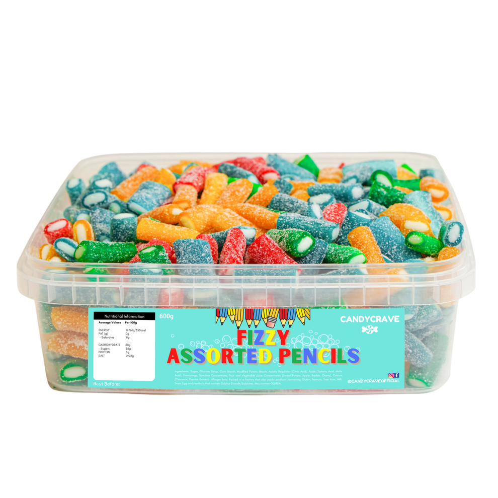 Candycrave Fizzy Assorted Pencils Sweet Tub