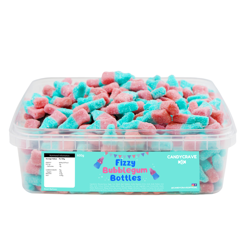 Candycrave Fizzy Bubblegum Bottles Sweet Tub