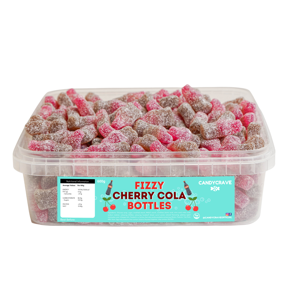 Fizzy Cherry Cola Bottles Sweet Tub 600g