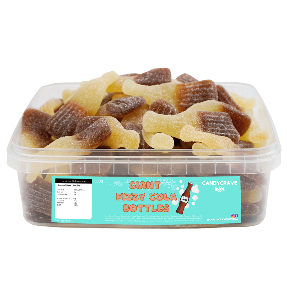 Giant Fizzy Cola Bottles Sweet Tub 600g