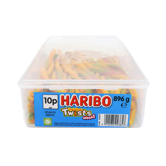 Haribo Rainbow Twists Tub – Assorted Fruit Gummy Pencils