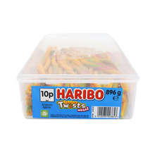 Load image into Gallery viewer, Haribo Rainbow Twists Tub – Assorted Fruit Gummy Pencils